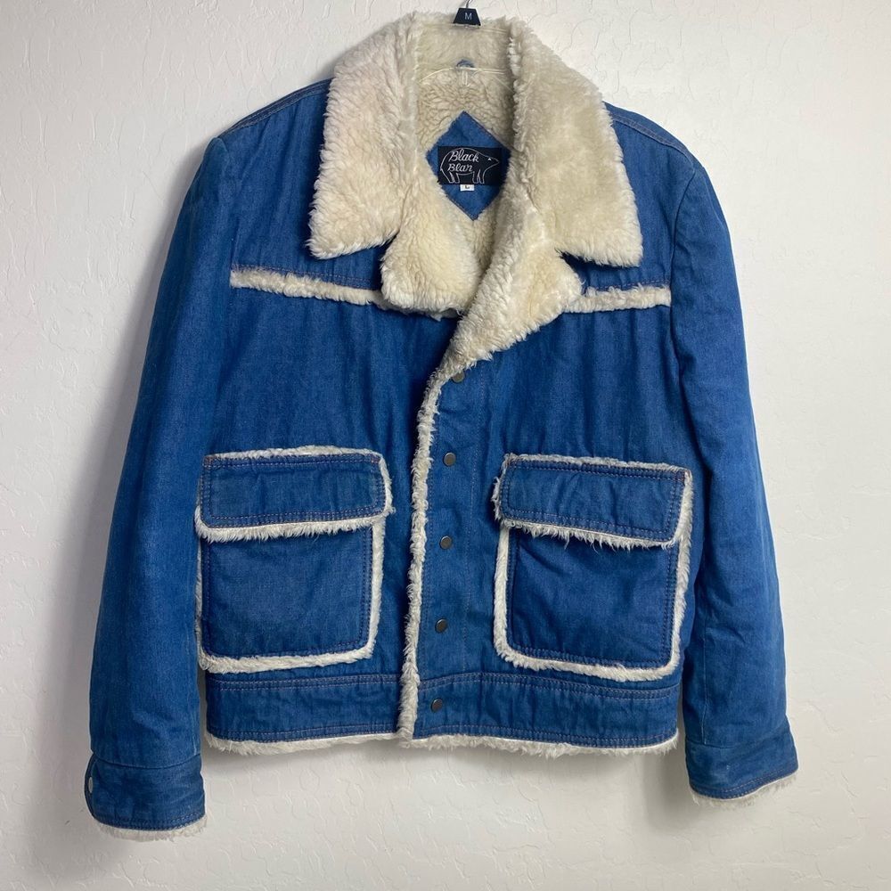 Black Bear Rancher jacket Faux Sherpa lined denim warm